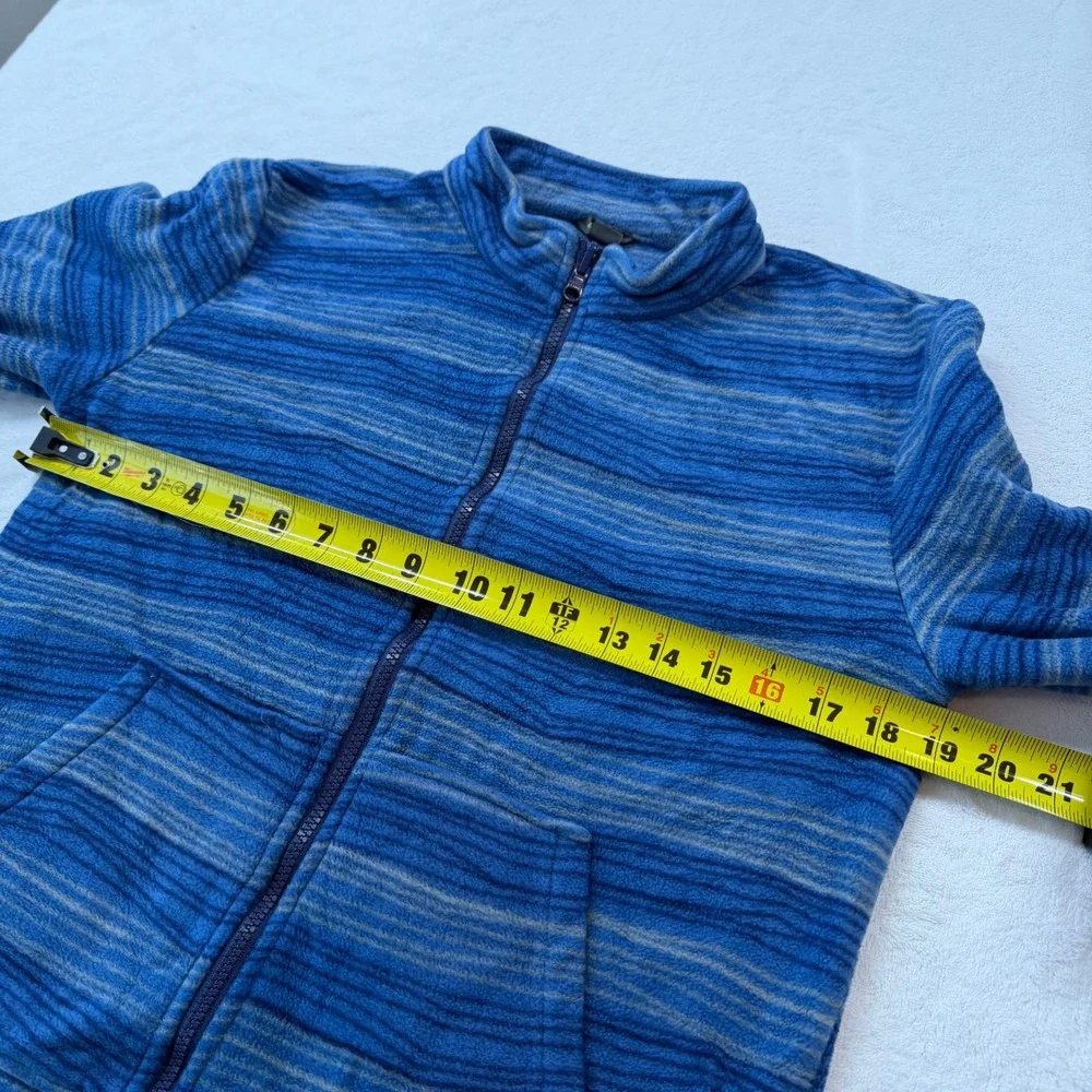 Eddie Bauer Fleece Jacket Kids L 14/16 Blue Good Striped Full Zip E9330W561